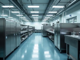 Stainless steel food processing line